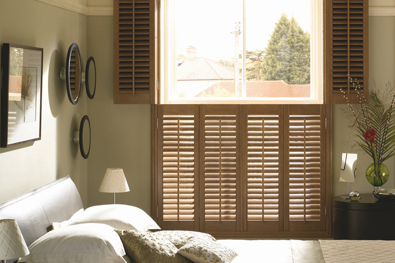 Wooden Tier on Tier Window Shutters